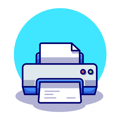 Colorful cartoon printer.