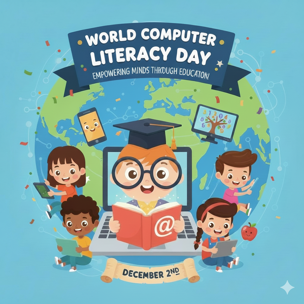 World Computer Literacy Day graphic.