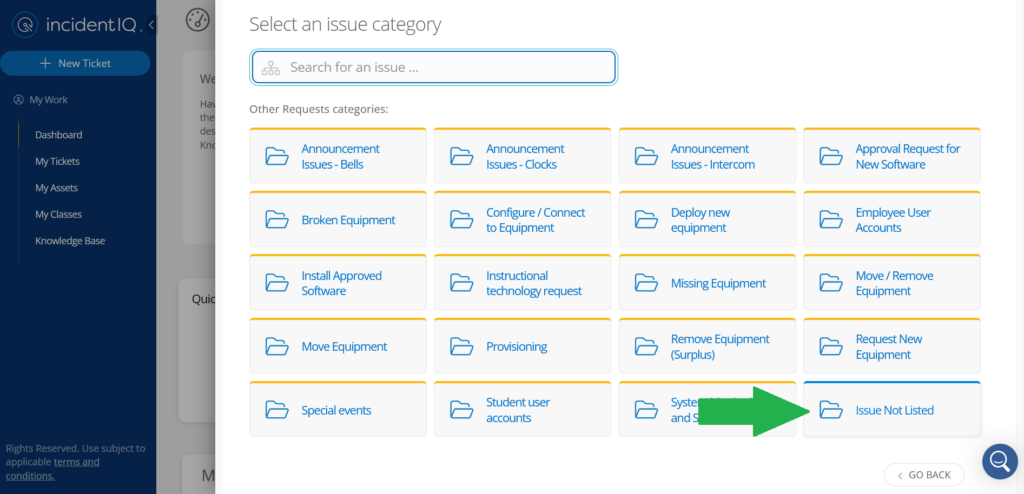 Picture of a secondary category window.