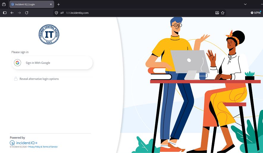 Incident IQ login page screenshot.